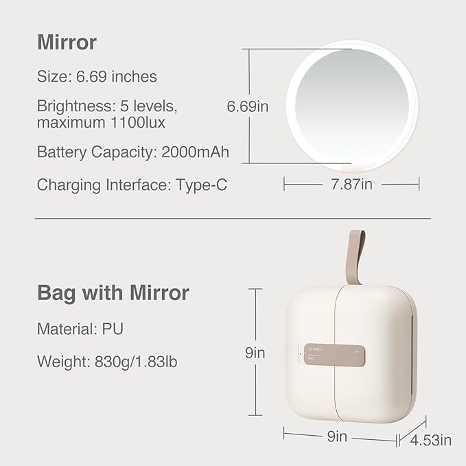 Portable LED Magnetic Bag Mirror